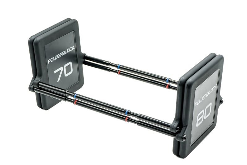 PowerBlock Pro 100 series expansion kit with 70 and 80 pound weight plates